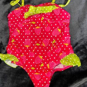 Pink Platinum red one piece bathing suit 2T